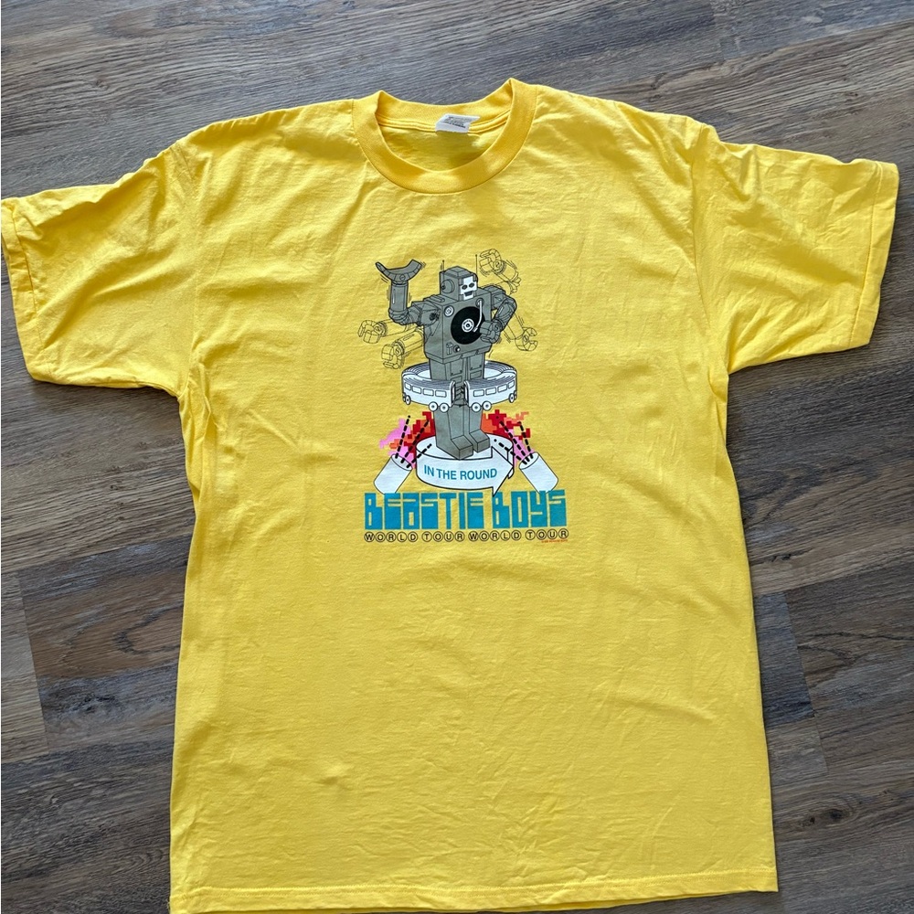 Vintage Beastie Boys Hello Nasty Tour Tee XL 1998 In The Round Rare Yellow Shirt